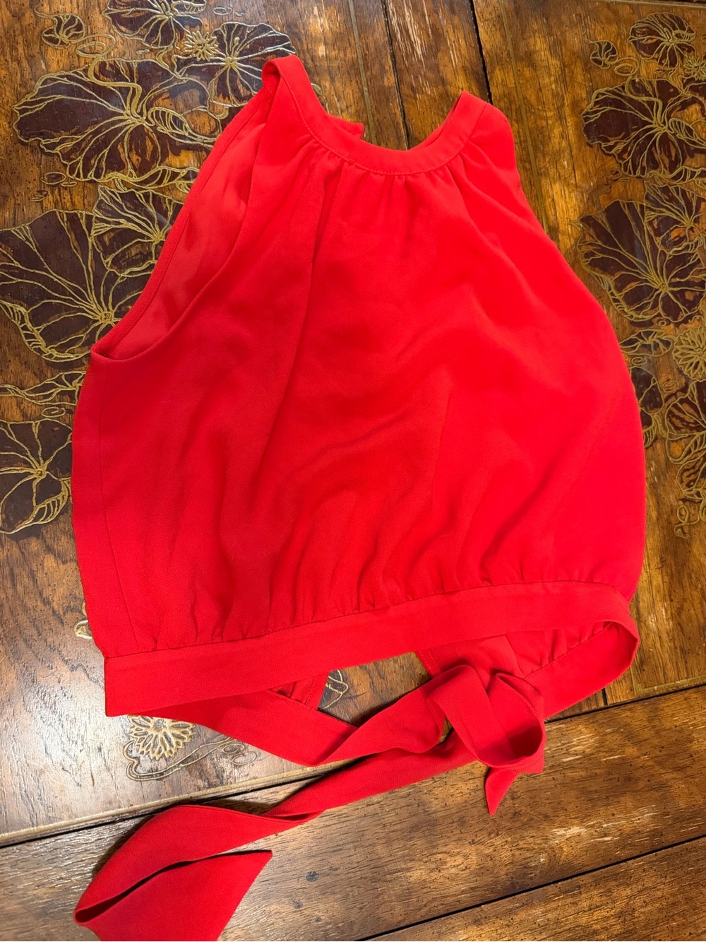 Aritzia Red Halter Tie-Back Camisole